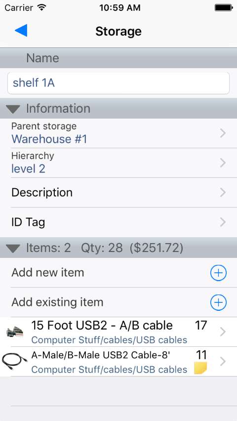 storage detailed info