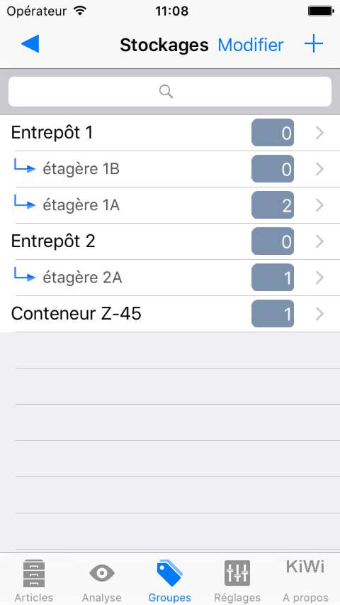 gestion des lieux de stockage